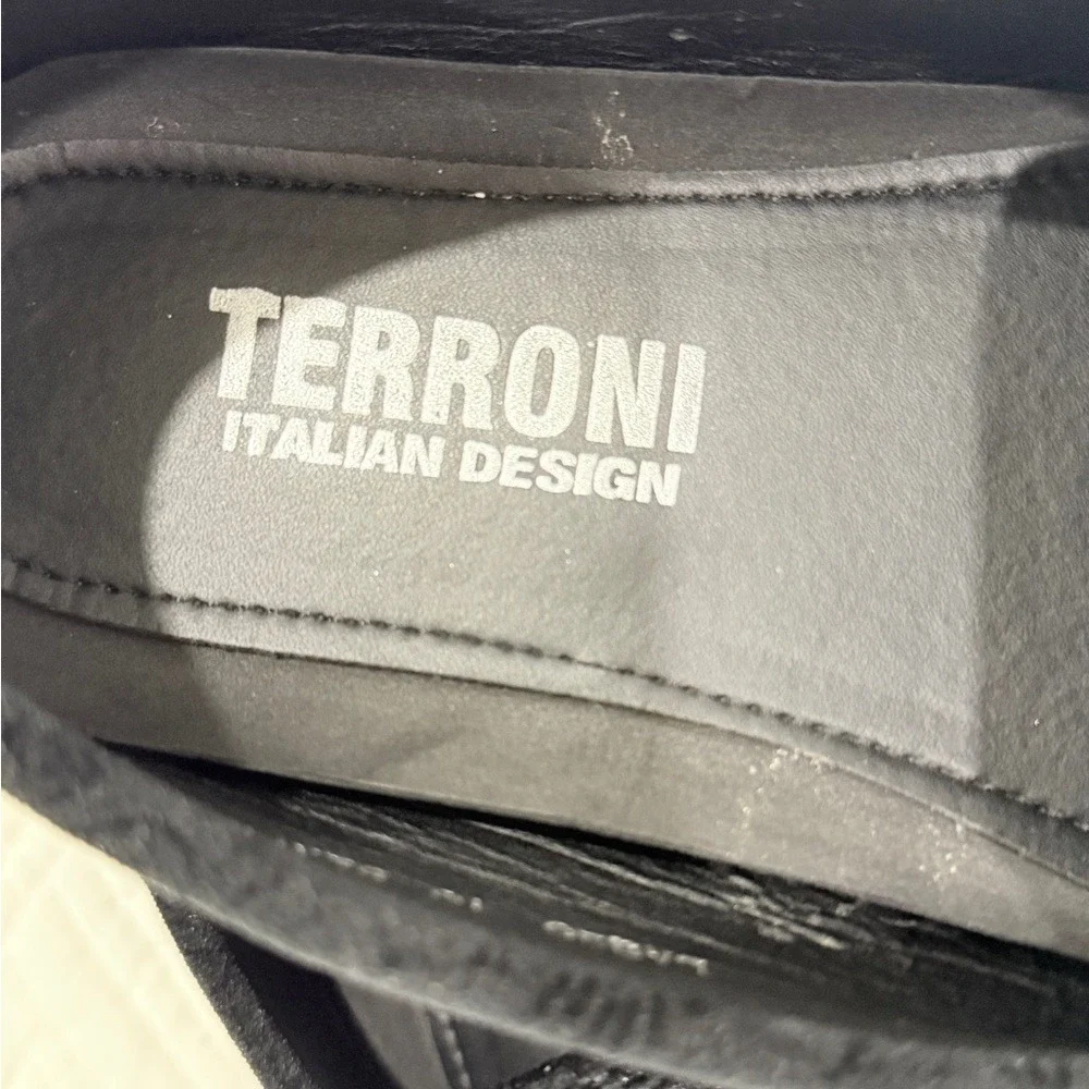 Terroni Italian‎ Design Mens Black Velvet Paisley Bit Loafers Driving Mocs LA220